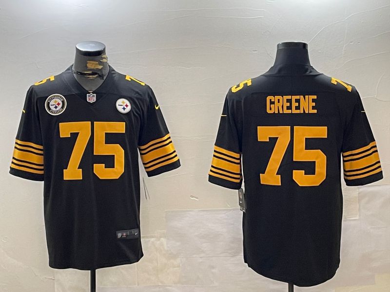 Men Pittsburgh Steelers #75 Greene Black 2024 Nike Limited NFL Jersey style 2->pittsburgh steelers->NFL Jersey